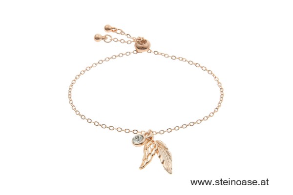 Armband mit Engelsfeder - rose